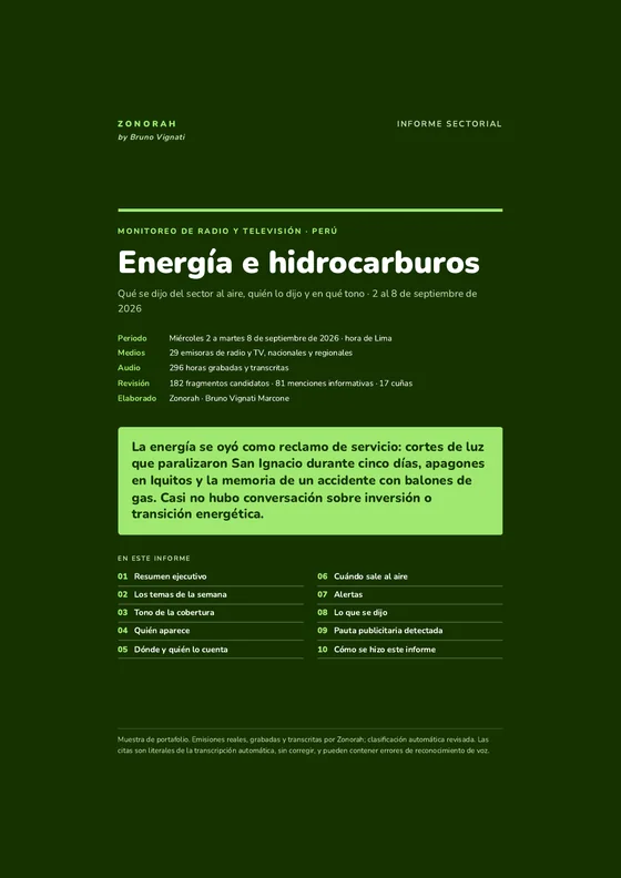 Portada del informe Energía e hidrocarburos