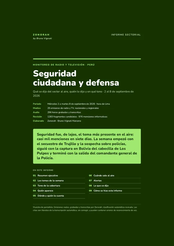 Portada del informe Seguridad ciudadana y defensa